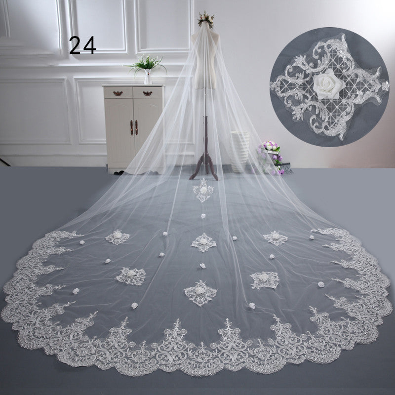 Mariée Mariage Maître Veil Long Tail