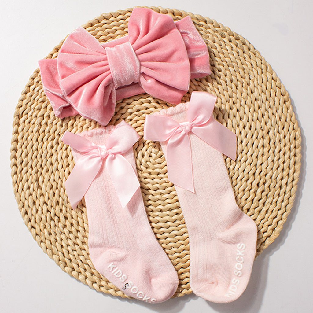 Bandeau et chaussette pour bébé Velvet