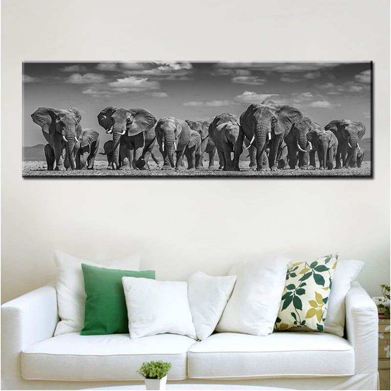 Mural d'Afrique Noire Et des éléphants