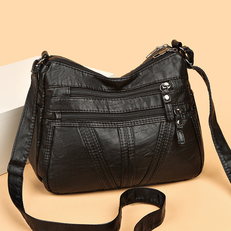 Sac transversal en cuir doux et lavé