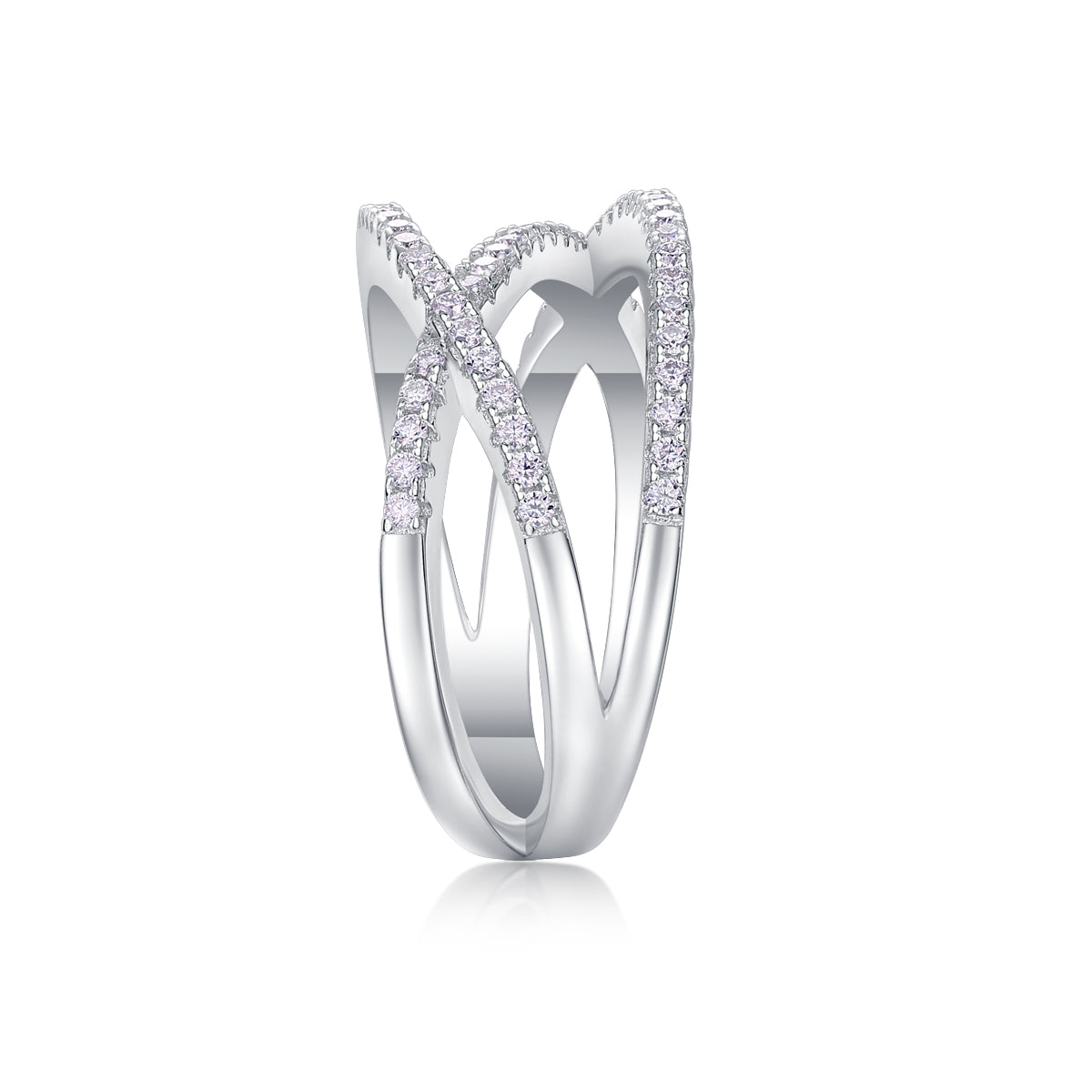 S925 Argent 4.2g Anneau de Moissanite Platine