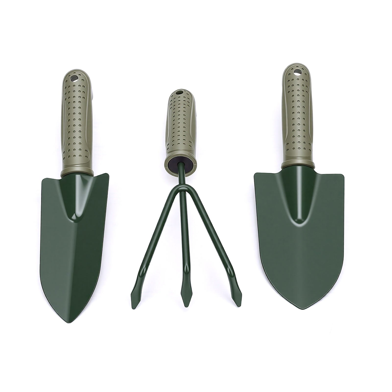Ensemble d'outils de jardin poignée ergonomique large et étroit shovel 3 Râteau avec sac de rangement pour