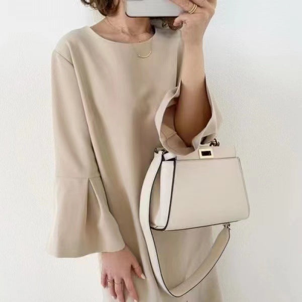 Robe élégante à col rond pour femmes