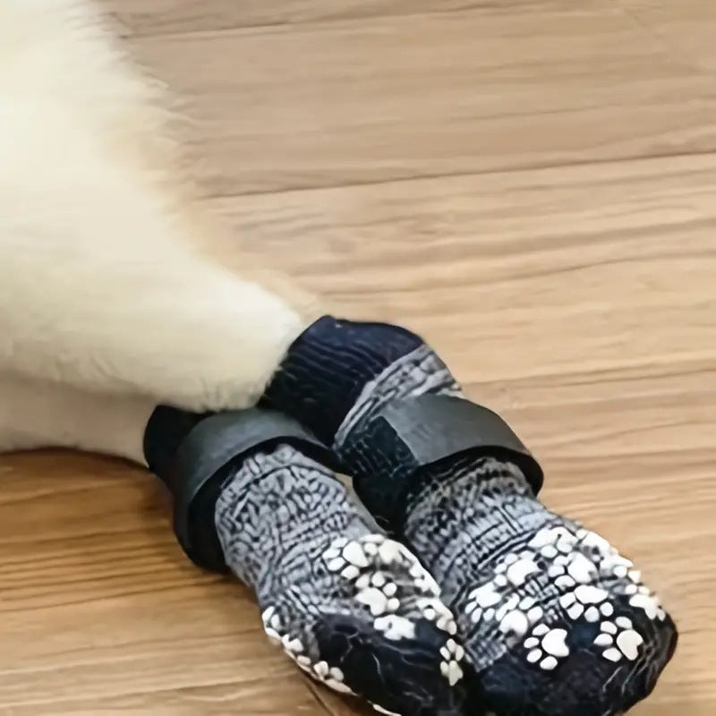 Chien De taille moyenne Chien Imperméable Anti-goutte Chaussette intérieure Chaussette de cheville de chien chaude