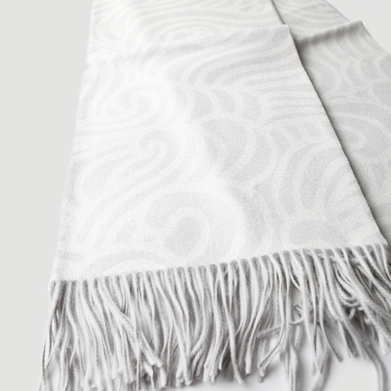 Cashmere double face Jacquard Cashmere avec un design Cloud pour usage domestique