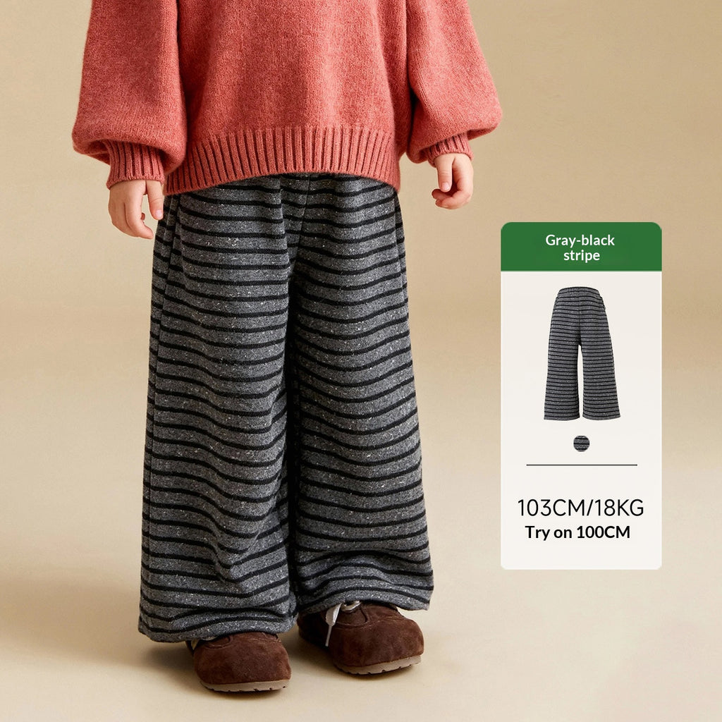 Pantalons à jambes larges et rayées