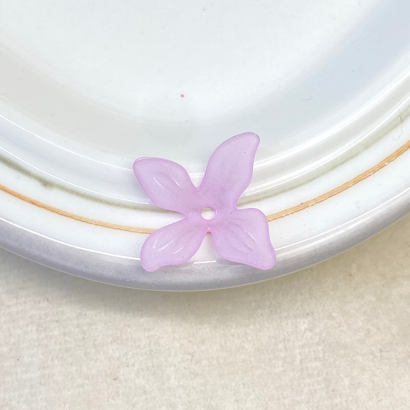 Perles de fleurs acryliques 4-Petal givrées