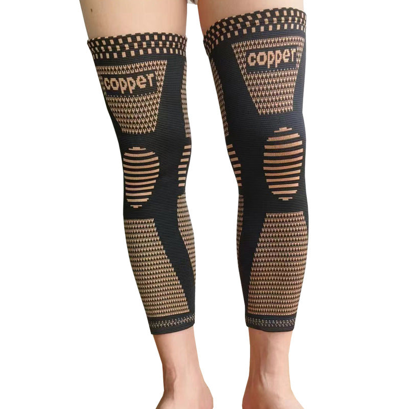 Sports genou Brace cuivre-fibre Nylon tricoté genou Padnon-dérapant pour la course Fitness Bas