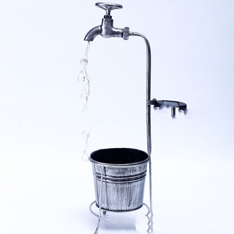 Amazon Solar Iron Water Drop Outdoor Landscape Garden Lamp Faucet Decorative Iron