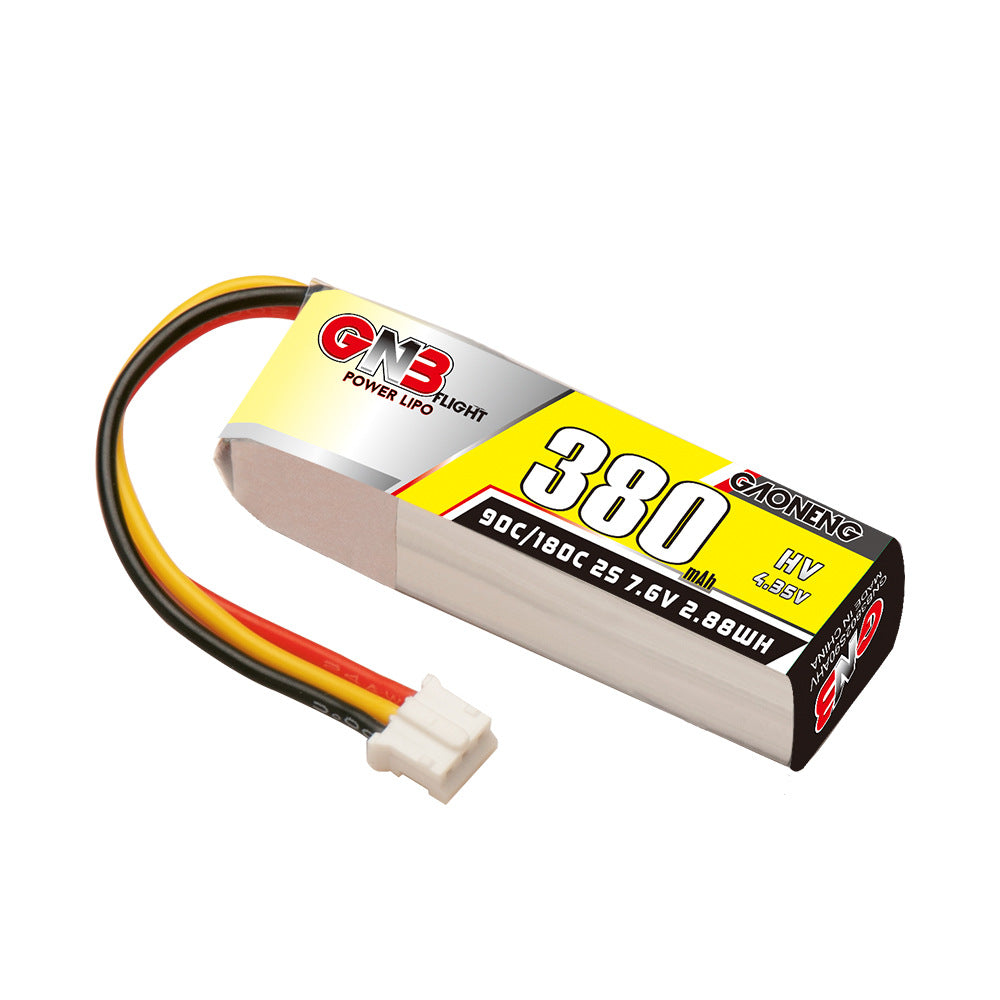 GNB High Energy 380mAh 2s 76V 90C HV128 Racing Mosquito Voiture High Burst Lithium Polymer Bat
