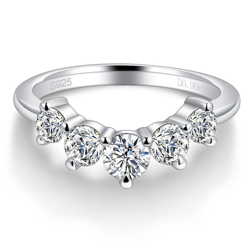 925 Anneau de Moissanite en Argent Sterling pour femmes