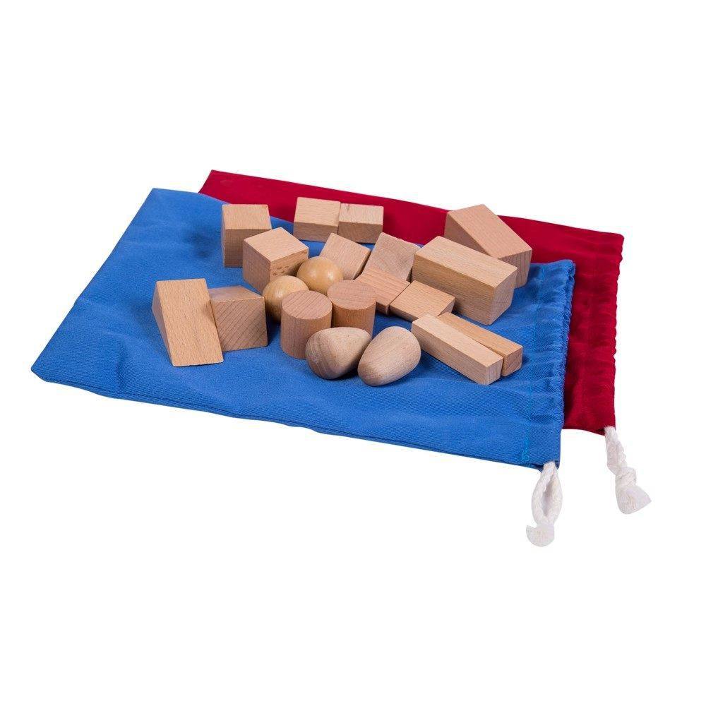 Rouge et bleu éducation précoce géométrique solide forme Mystery Bag Jouet éducatif