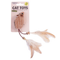 Jouets de chat, baguette de chat auto-amusante avec Catnip et plumes pour le soulagement de l'ennui, Bite-résistan