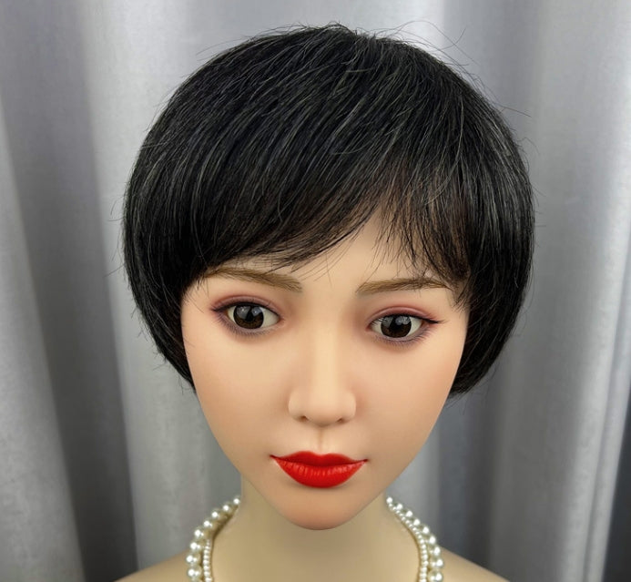 Femmes Fleur Blanc Court Droit Haut Vieille Fleur Blanc Perruques de cheveux humains mixtes