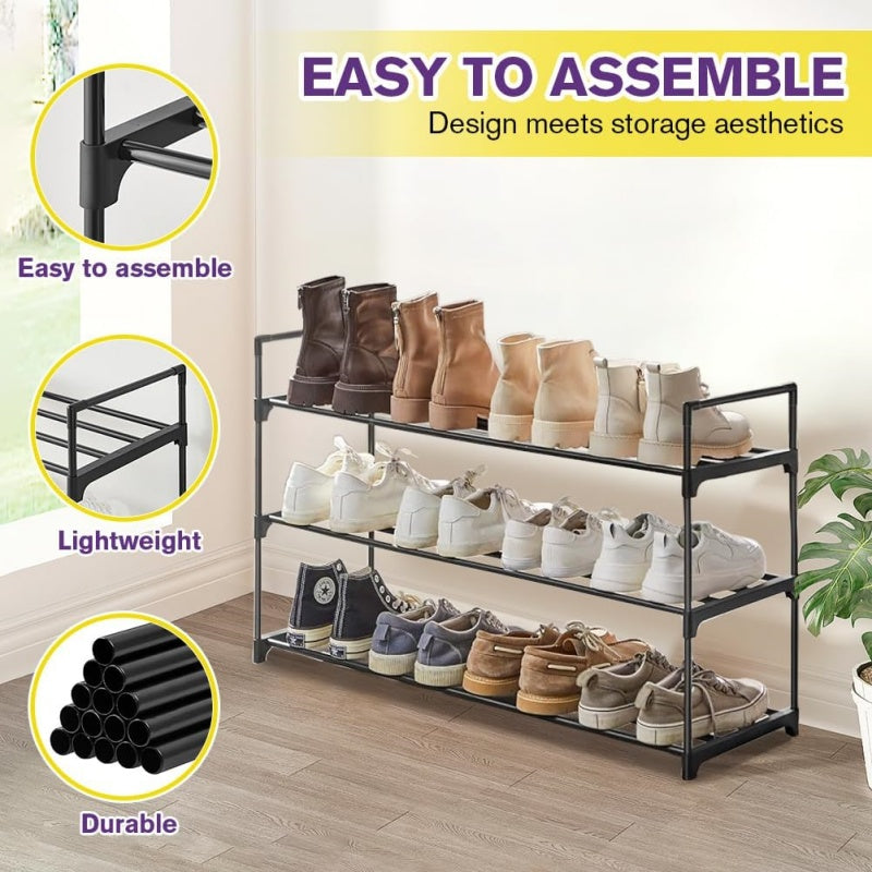 Rack de chaussures 3 Tier Rangement extensible Organisateur Salle Hallway Tidy Space Saver UK