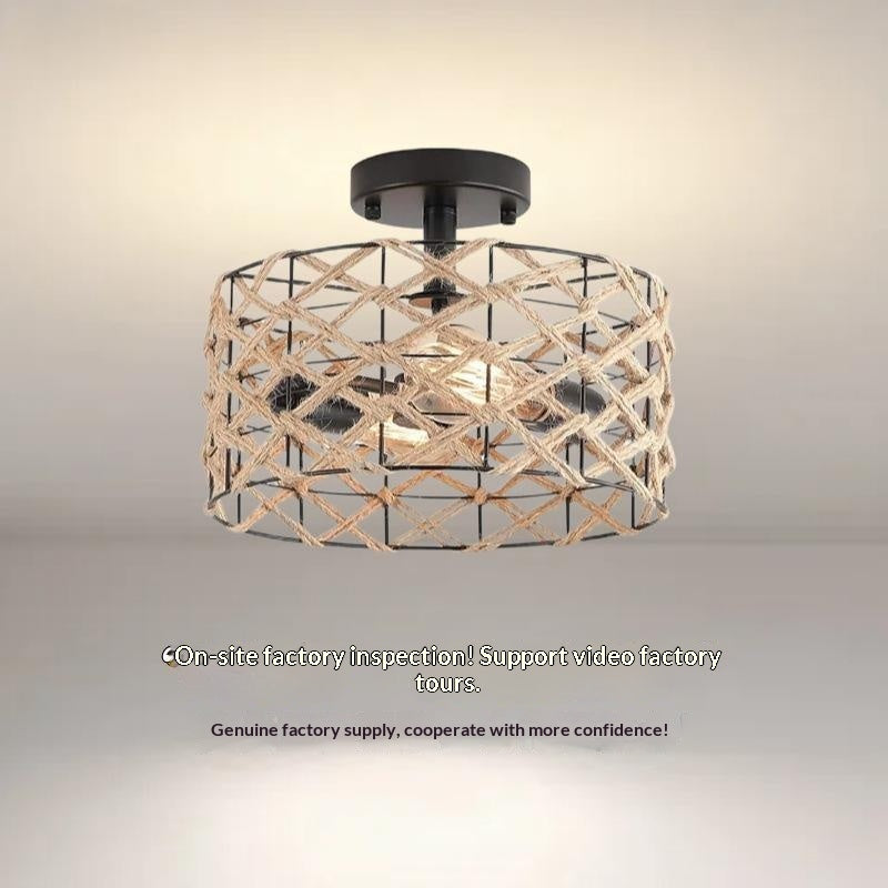 Lampe d'aspiration à la main simple de style country avec fer forgé
