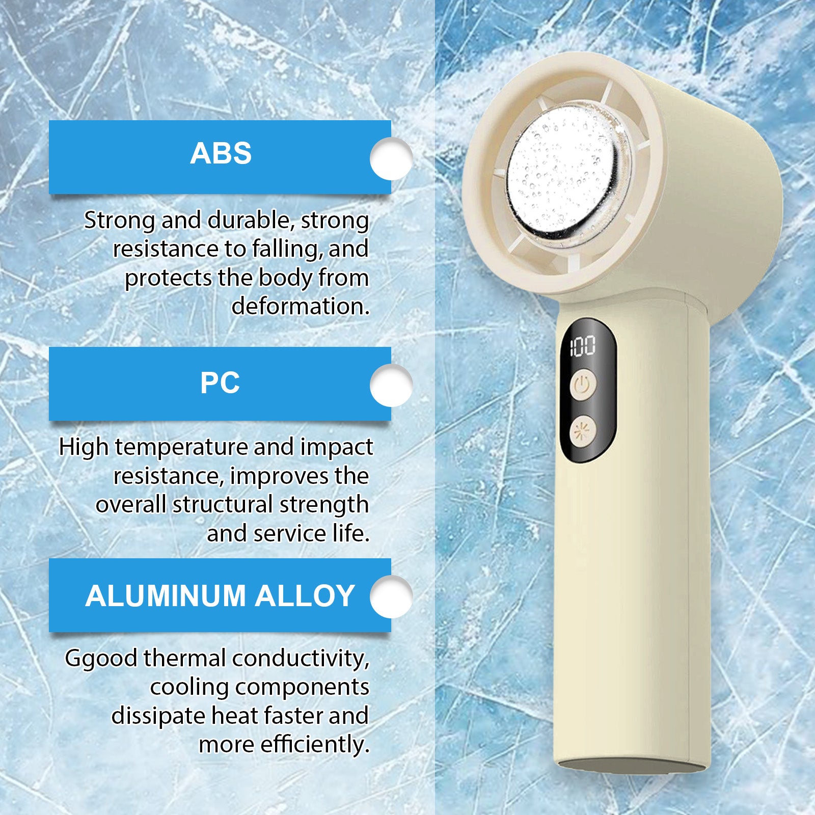 Ice Pack Eventail Portable Lotus Blanc
