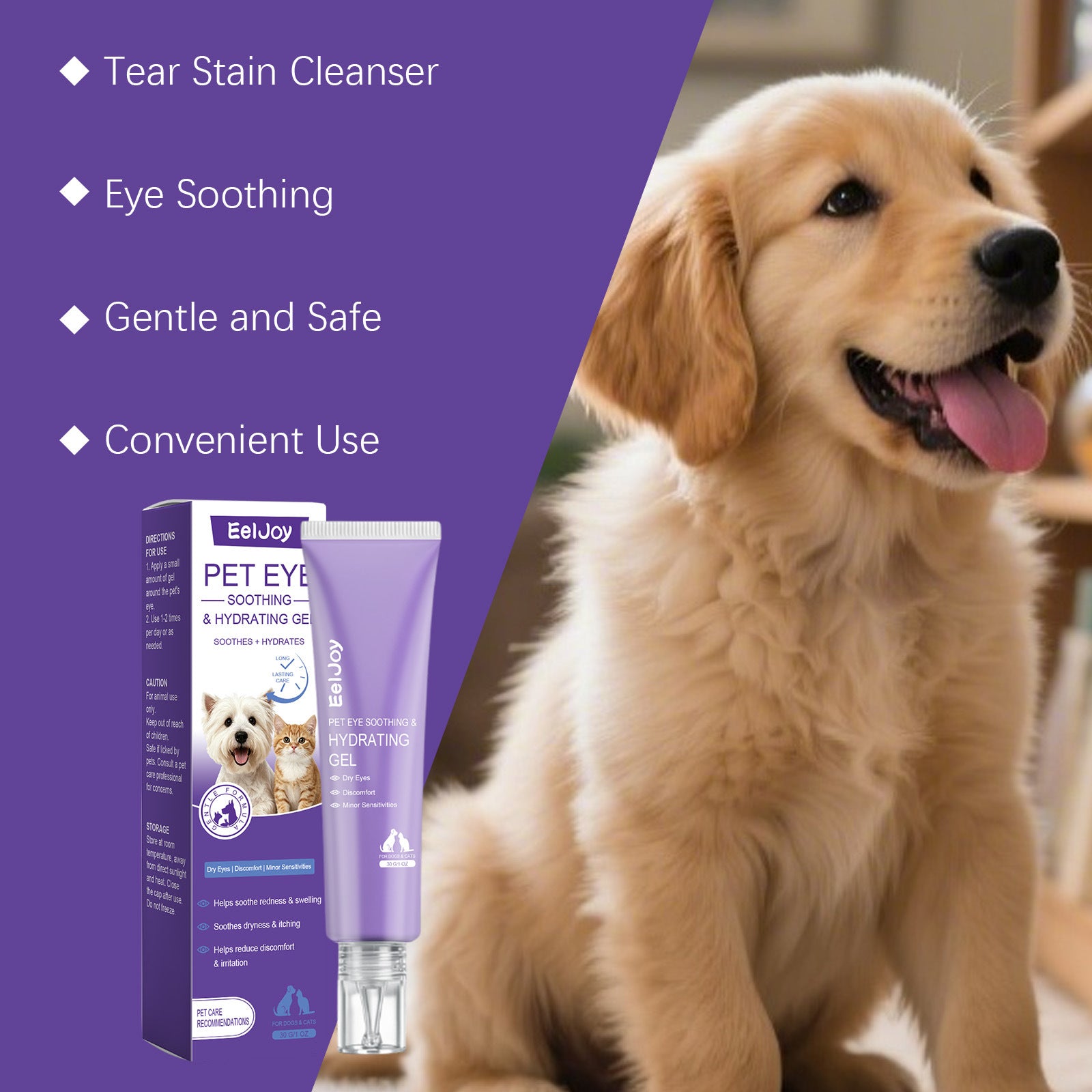 Gel hydratant pour les yeux d'animal