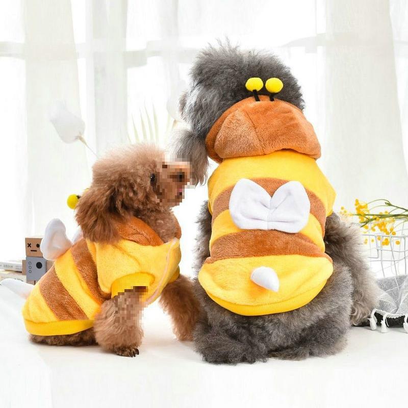 Costume d'automne de chat et d'hiver chaud d'abeilles Costume moyen grand chien manteau