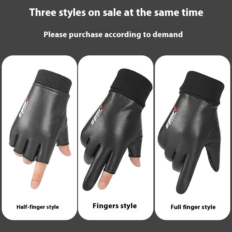 Gants en cuir imperméables et antidérapants pour hommes