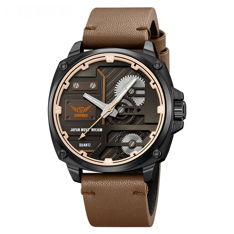 Skmei Véritables articles Montres Homme Vent mécanique Grand Cadran Montre Quartz Homme 30 M Waterpr