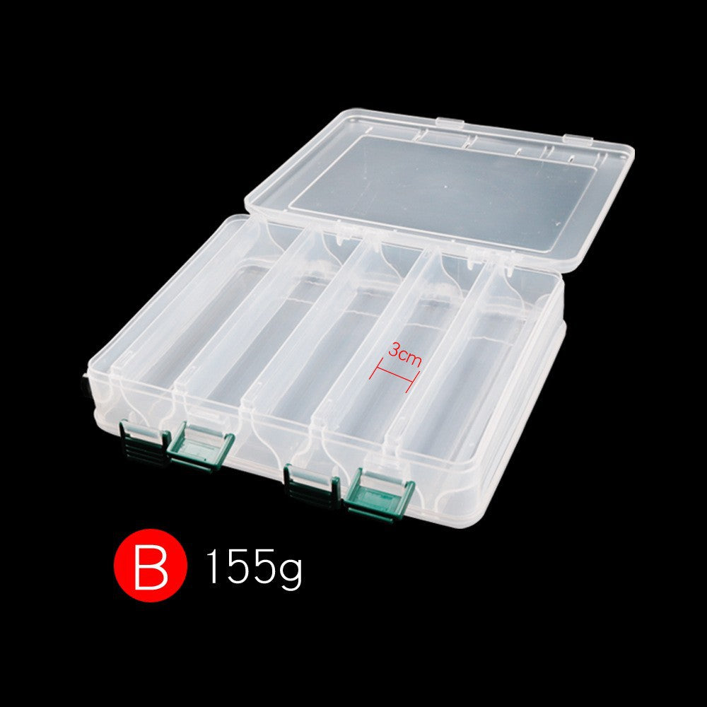 Luya Cinq Grid Transparent PP boîte de matériel de pêche en plastique