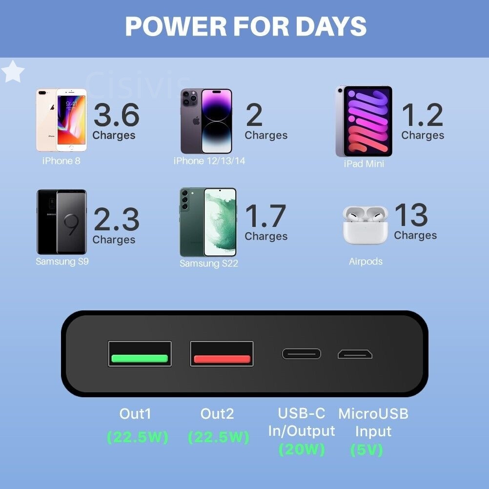 Banque de puissance 5V 3A pour Veste électrique chauffante Body Warmer USB Chargeur rapide