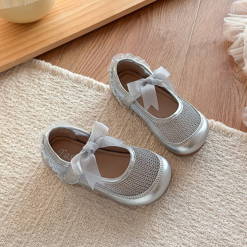 Filles' Mode Mesh Soft Sole Anti Slip Dentelle Bow Low Top Princesse simple chaussure