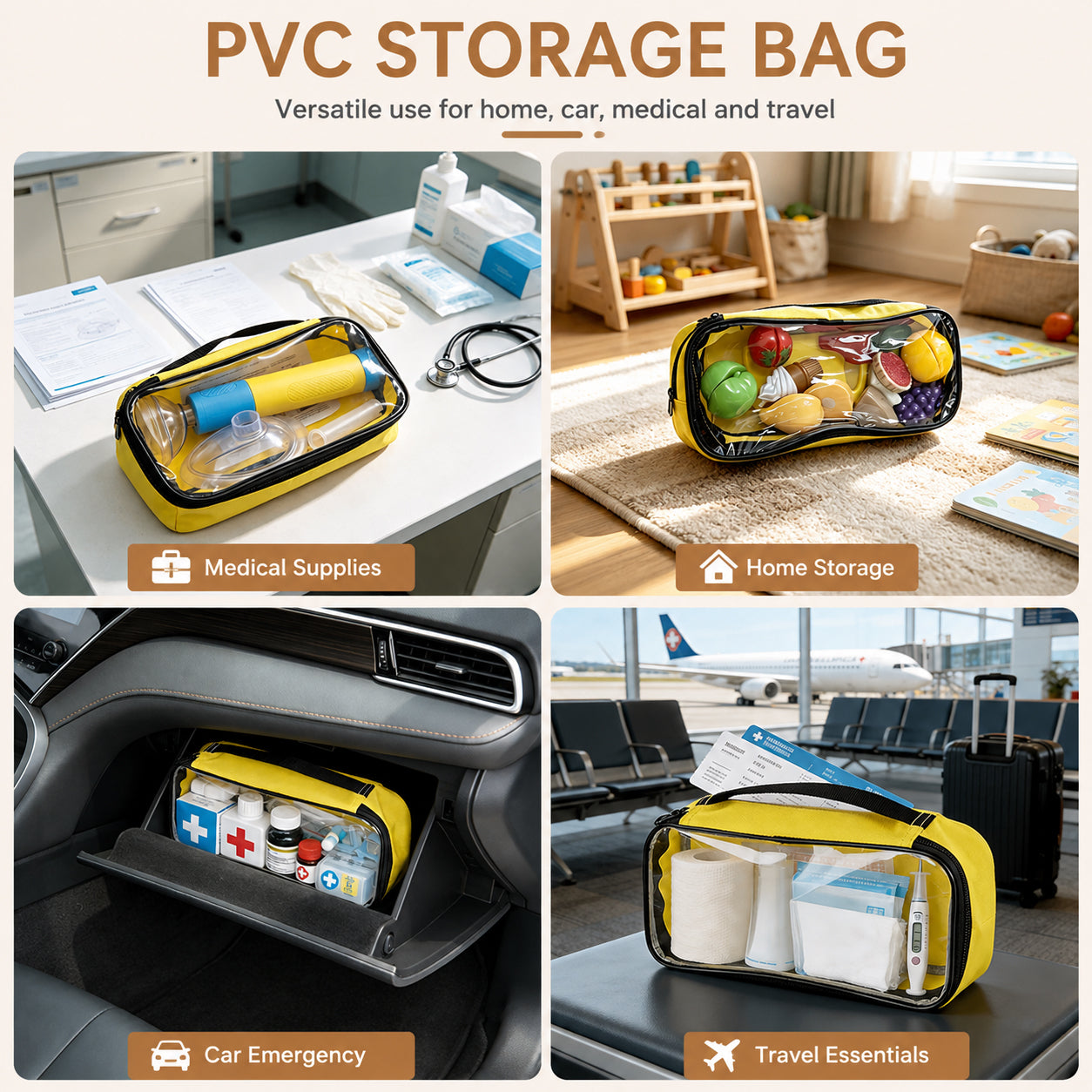 Sac de rangement jaune étanche pour les serviettes de bain Gym Beach Travel pliable Wet Dry Pouch K