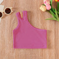 Tops casual en coton à couleur solide pour les filles