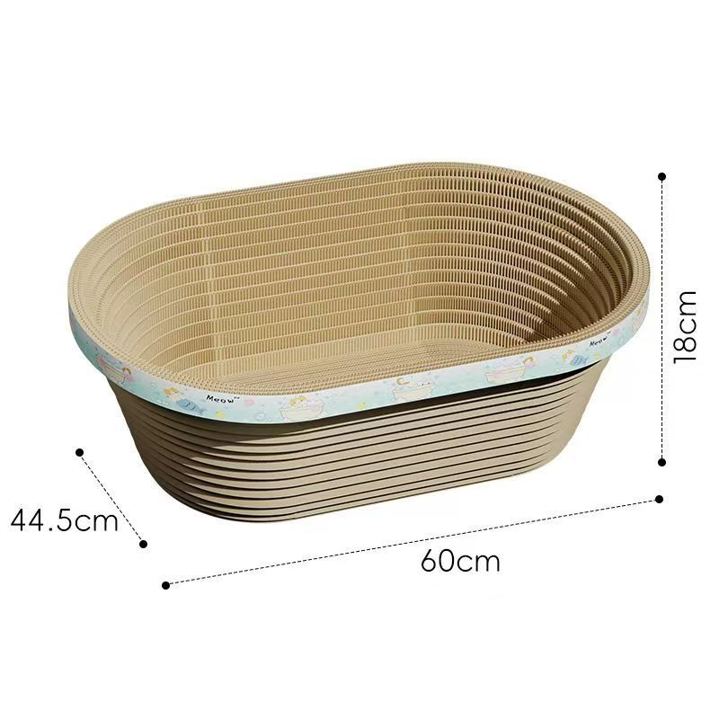 Poste de découpe de chat en forme d'ovules avec un bassin de papier profond ondulé