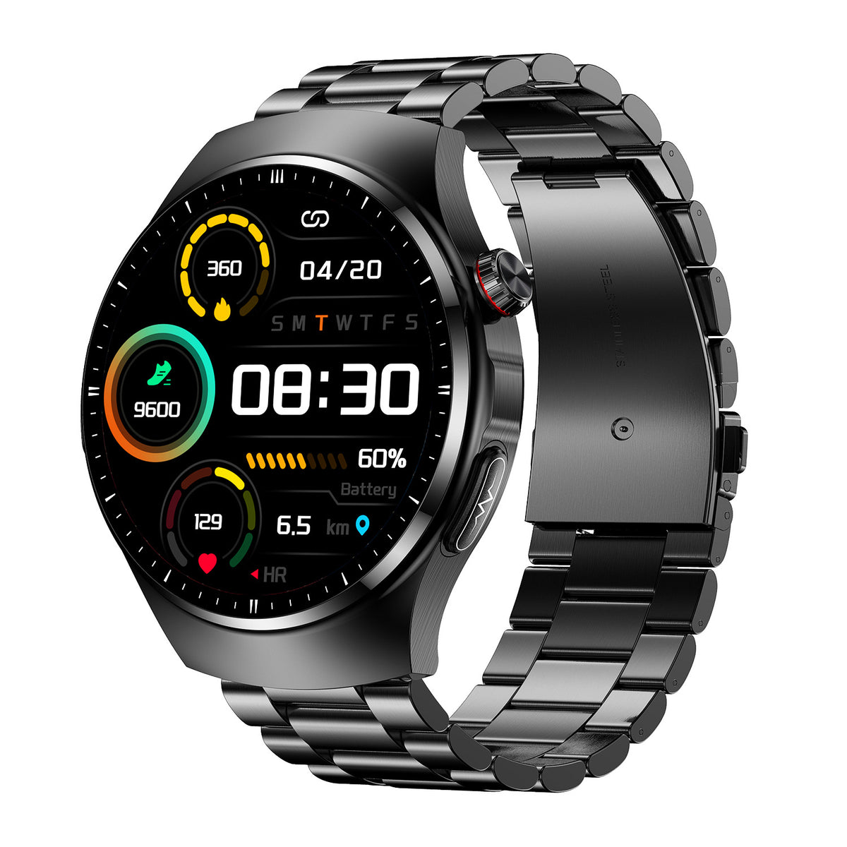 Smart Watch TK25 Bluetooth appelant le glucose sanguin Uric acide lipide de sang