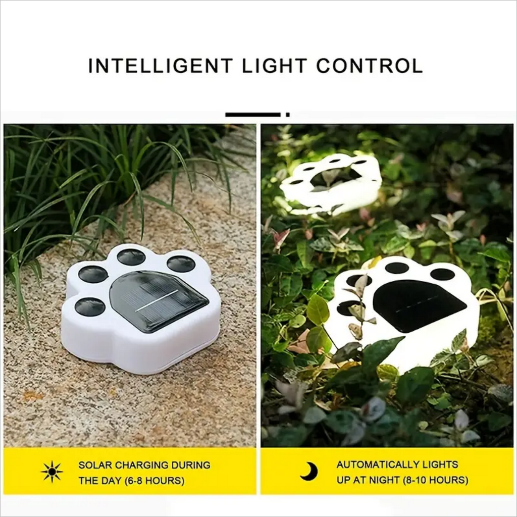 LED Solar Garden Light Outdoor Waterproof Garden Décoration Dog Cat Animal Paw Print Light
