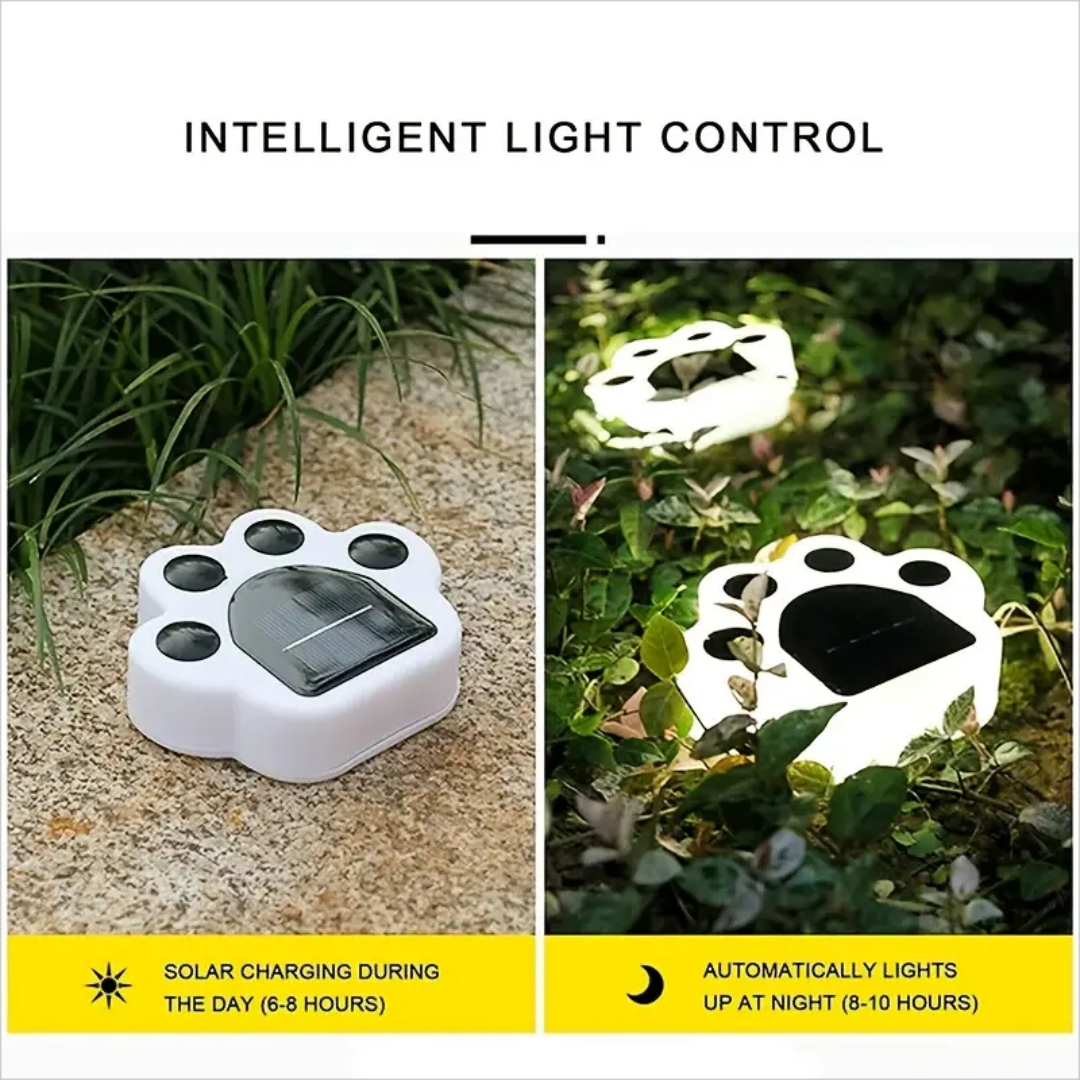 LED Solar Garden Light Outdoor Waterproof Garden Décoration Dog Cat Animal Paw Print Light