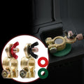 Battery terminal with red and green washers