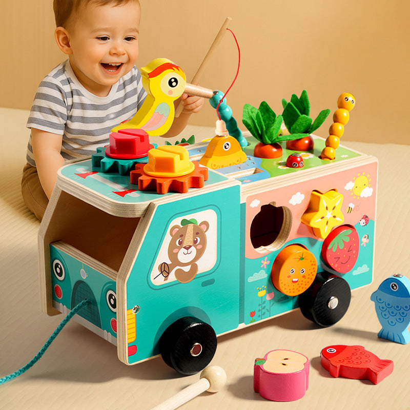 Kids Farm Carrot-Pulling Toy Shape-Matching Building Blocks Educational Toy