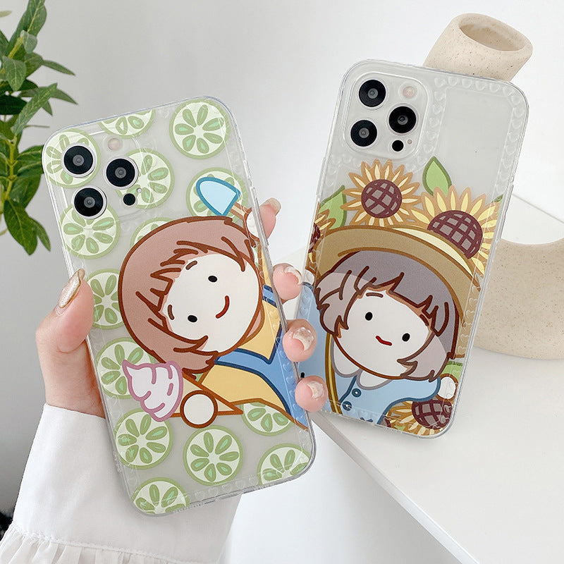 Cute mode Sunflower Transparent Phone Case