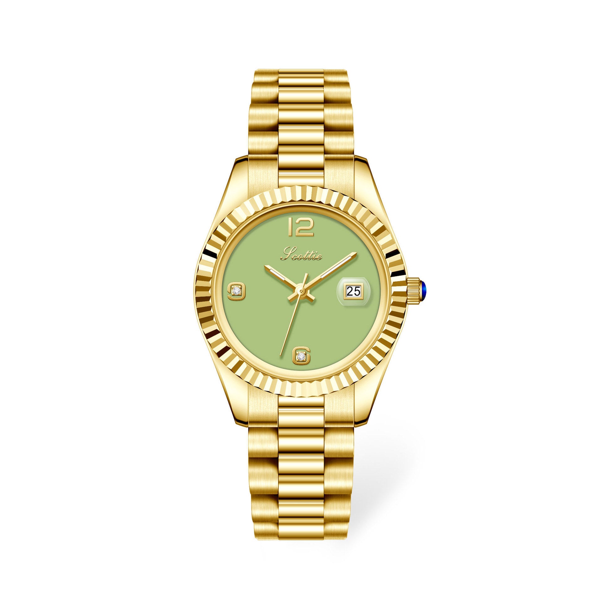 Montre Quartz Diamond Shining en acier pour femmes