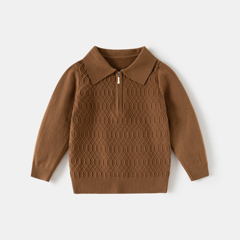 Garçons Plaid tricoté Top avec des motifs floraux