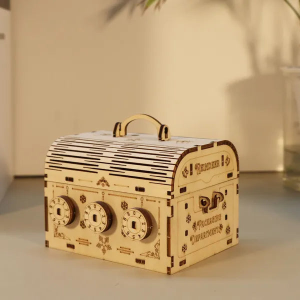 3D Puzzle en bois bricolage Boîte au trésor Modèle de construction Kits Cerveau Projets pour adultes Chri