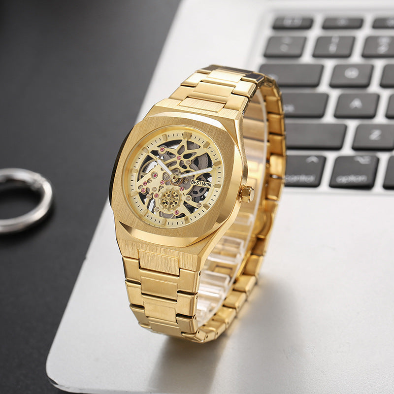 Fashion Alliage Montres Hommes BESTWIN Fermoir papillon creux