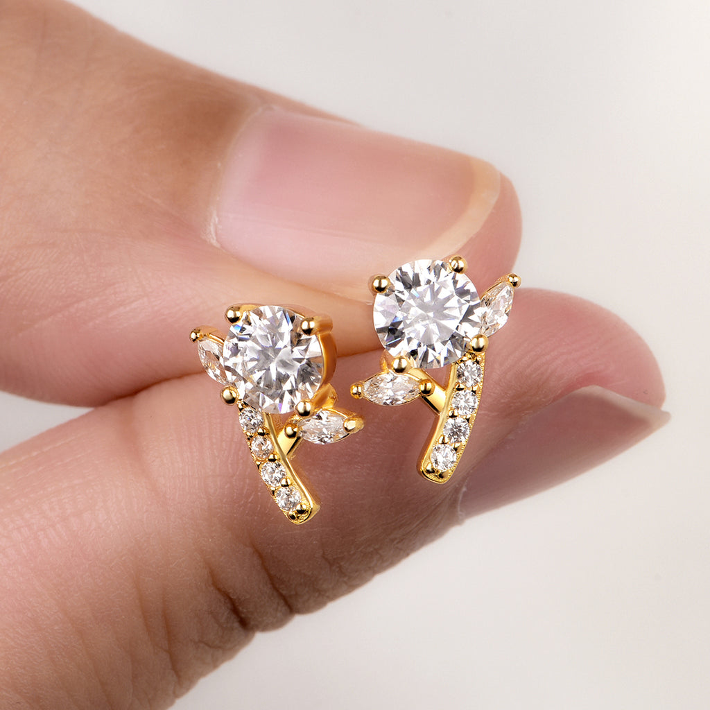 S925 Sterling Silver Flower Branch Earrings