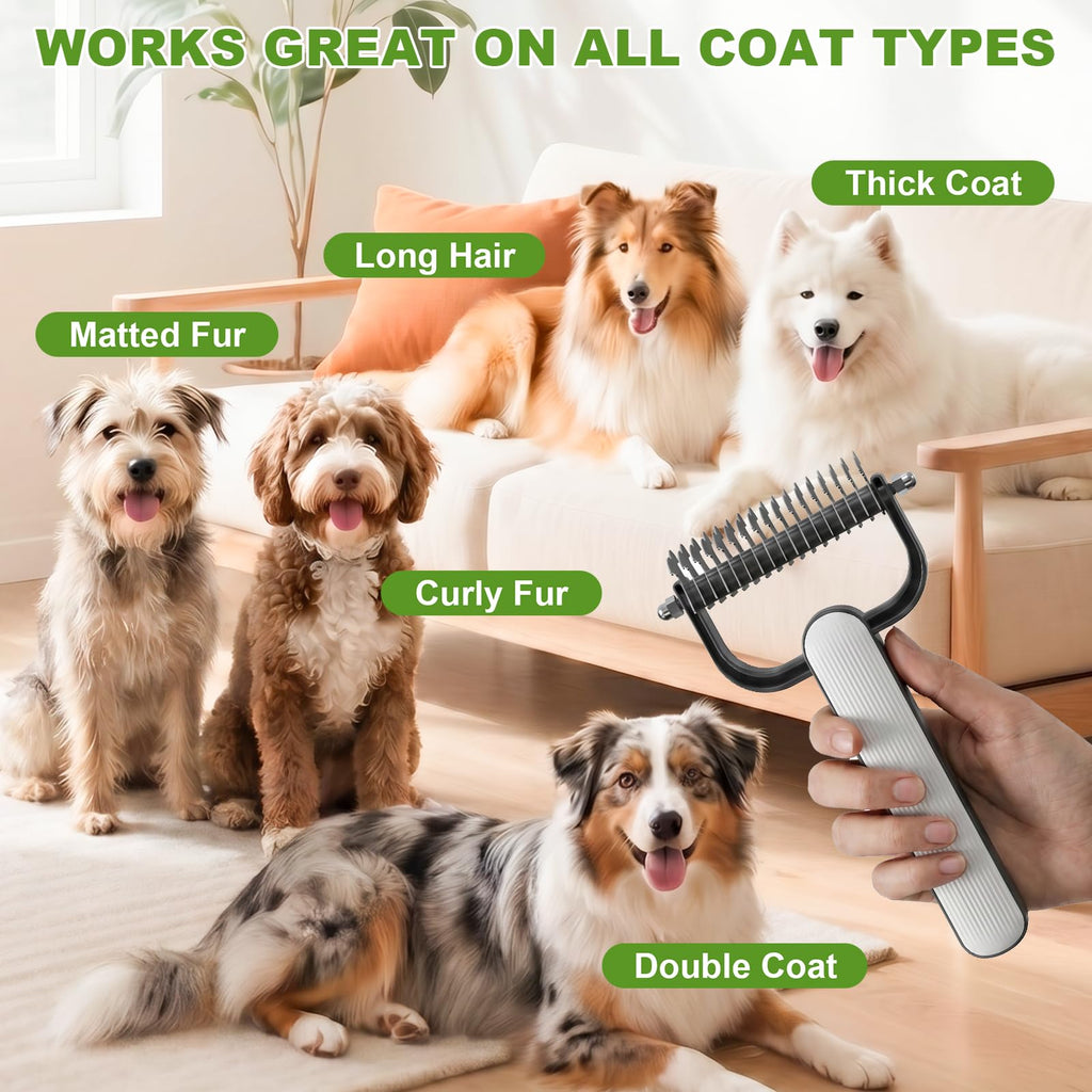 Peigne de dématage à double face pour chiens et chats