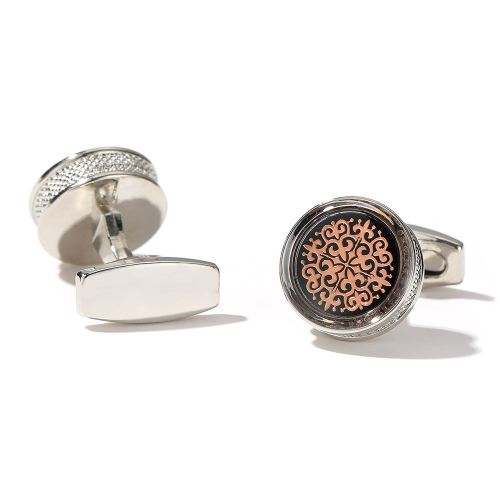 Men's Cufflinks Mode Jaune Pattern Rond