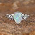 Drop-forme incrusté Zircon blanc Diamond Fleur Anneau Vintage Simple Tous les bijoux Match