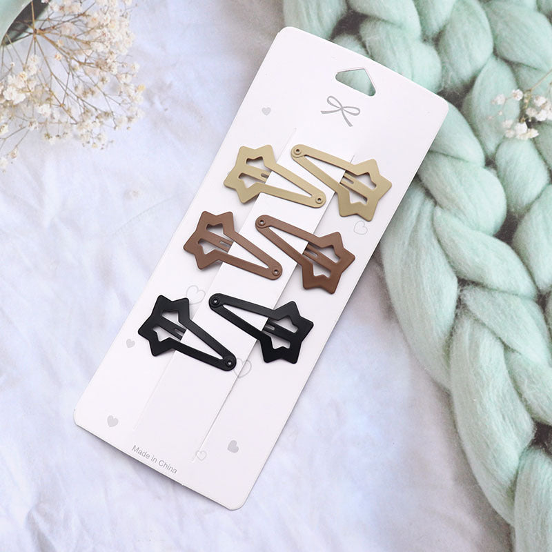 Coffee Color Series Barrettes Girl Side Clip Duckbill Clip Internet Célébrité