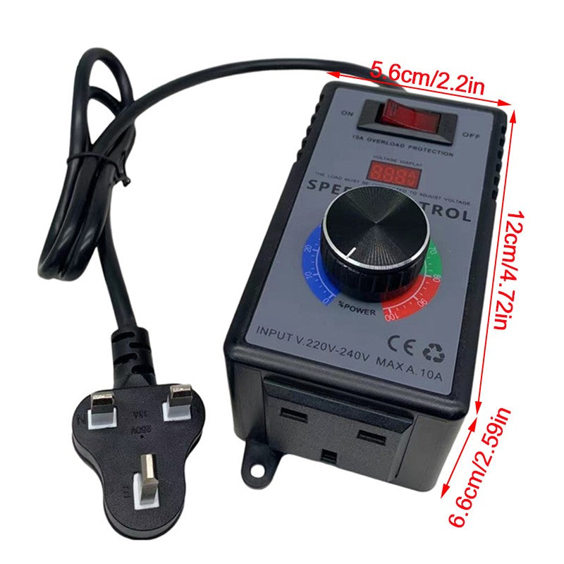 Contrôleur de vitesse de moteur S Sorcellerie AC 220V-240V Affichage de tension en temps réel Plug UK