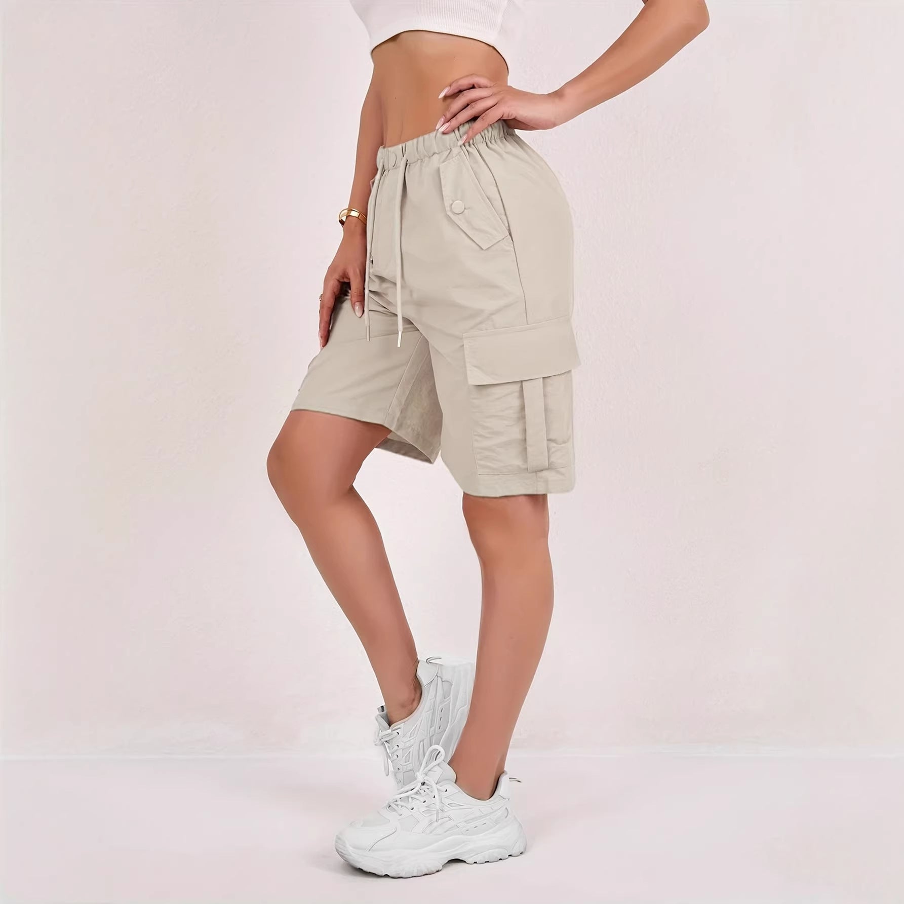 Casual Drawstring Capri Pantalons Trendy Sportswear pour le commerce électronique