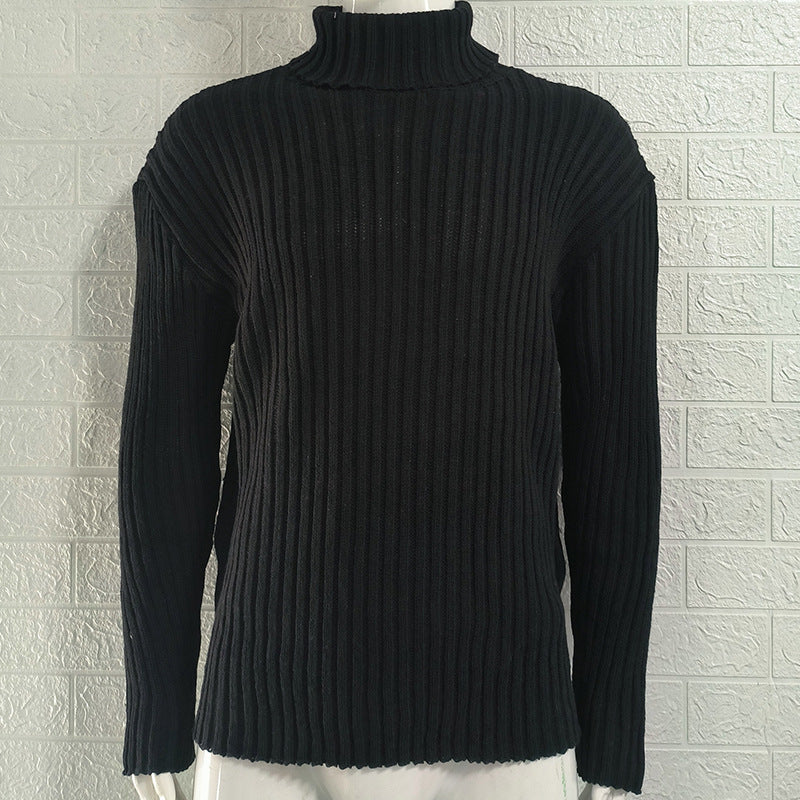 Tortue encolure homme couleur mince tricot haut automne et hiver commerce extérieur sweater mode