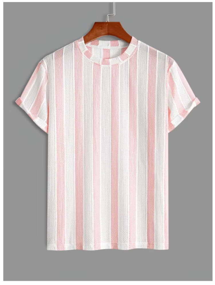 T-Shirt à manches courtes à manches courtes à mailles creuses